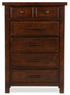 Commode verticale Sonoma de 38 po (L) x 54 po (H) à 6 tiroirs pour la chambre à coucher - brun manguier