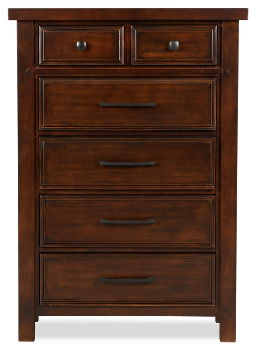 Commode verticale Sonoma de 38 po (L) x 54 po (H) à 6 tiroirs pour la chambre à coucher - brun manguier