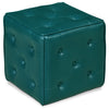 Pouf cubique Talbott de 17,5 po - similicuir bleu sarcelle