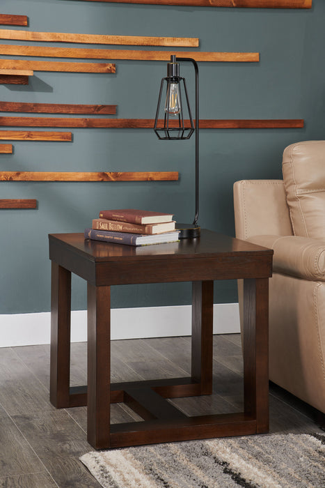 Table de bout contemporaine Watson de 24 po - bois brun foncé