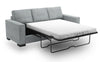 Sofa-lit personnalisable Track de Sofa Lab de 85 po fabriqué au Canada en tissu d’apparence lin avec accoudoirs rectilignes - gris Luna Pewter