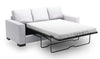 Sofa-lit personnalisable Track de Sofa Lab de 85 po fabriqué au Canada en tissu d’apparence lin avec accoudoirs rectilignes - blanc Pax Ice
