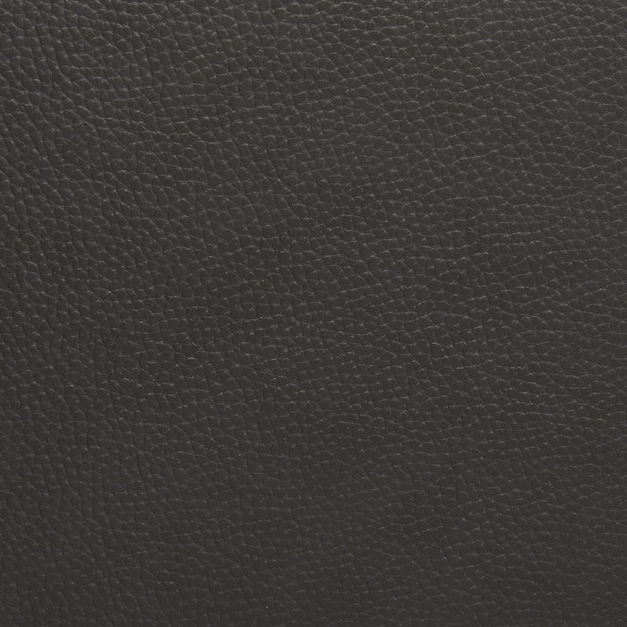 Lit plateforme rembourré Tulsa en tissu de cuir végétalien gris avec capitonnage à boutons - format lit double