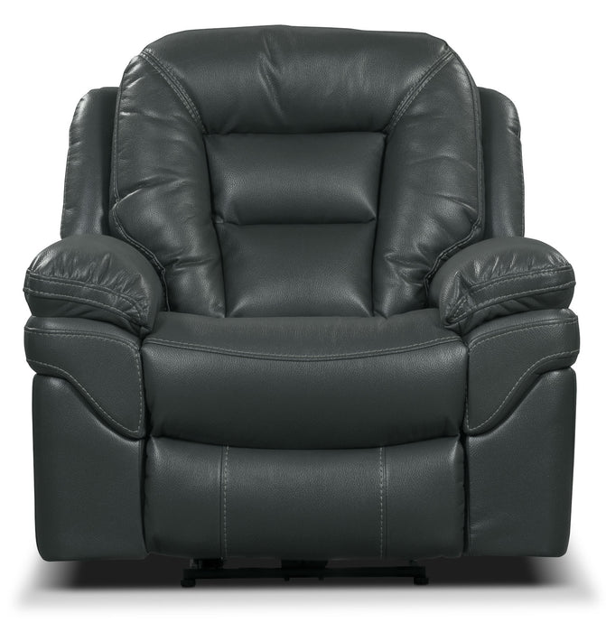 Fauteuil berçant et inclinable Leo de 41 po en tissu d’apparence cuir - gris