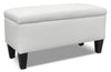 Pouf de rangement Jackson de 40 po - similicuir blanc