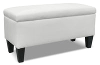 Pouf de rangement Jackson de 40 po - similicuir blanc