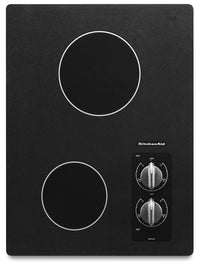 Surface de cuisson électrique KitchenAid de 15 po à 2 éléments - noire - KECC056RBL