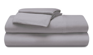 Ensemble de draps haute performance Hyper-WoolMC de BEDGEAR 4 pièces pour grand lit - gris clair