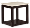Table de bout moderne Sicily de 22 po avec tablette - beige et brun foncé
