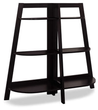 Bibliothèque en coin Aline de 51 po avec 3 tablettes ouvertes - cappuccino