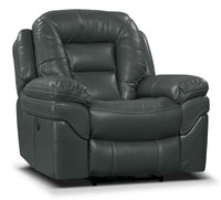 Fauteuil à inclinaison électrique Leo de 41 po en tissu d’apparence cuir - gris