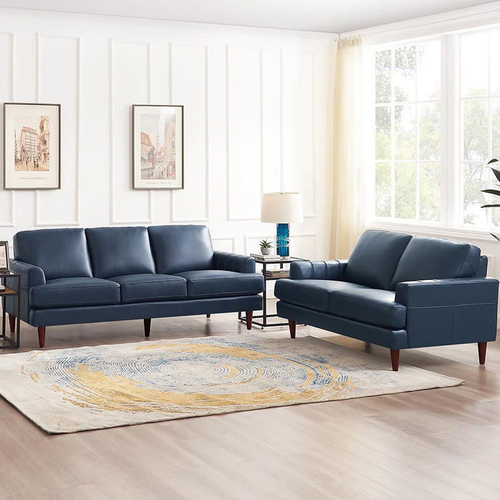 Causeuse Cassis de Hydeline en cuir - bleu marine