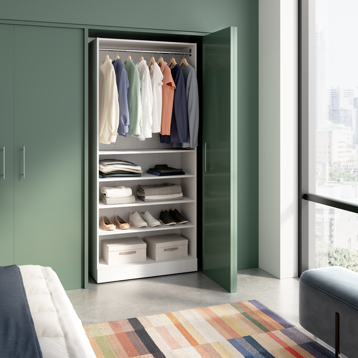 Système de garde-robe et pièce-penderie modulaire Florence de Bestar de 35 po avec tablettes - blanc