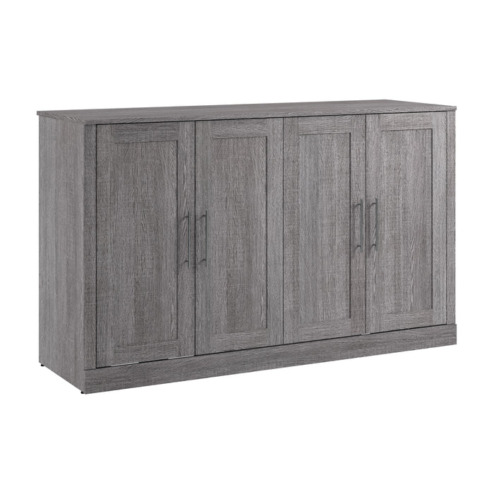 Armoire-grand lit Pur de Bestar de 75 po (L) avec matelas - gris écorce
