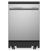 Lave-vaisselle portatif GE de 24 po et de 54 dBA avec commandes sur le dessus et broyeur d’aliments solides PiranhaMC - acier inoxydable - GPT225SSLSS