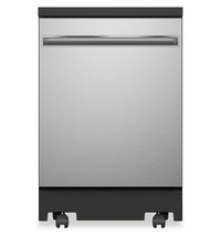 Lave-vaisselle portatif GE de 24 po et de 54 dBA avec commandes sur le dessus et broyeur d’aliments …