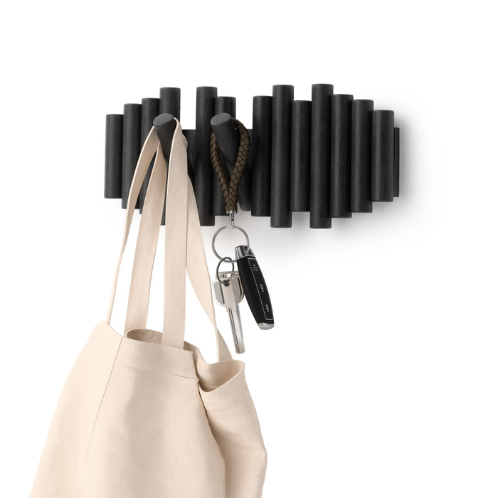 Crochets muraux Picket Rail de Umbra - noirs