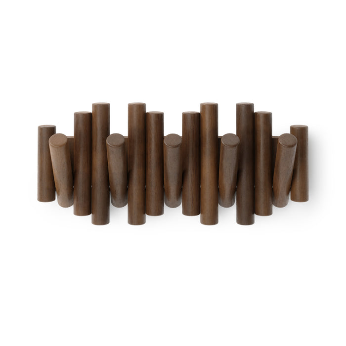 Crochets muraux Picket Rail de Umbra - noyer vieilli
