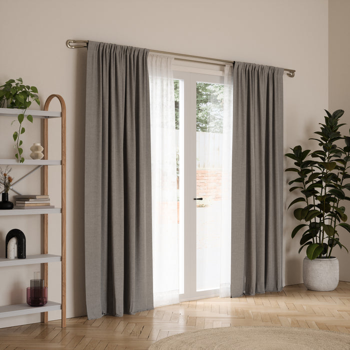  Tringle à rideaux coupe-lumière extensible double Midnight de Umbra nickel de 3/4 po - 42 po à 120 po