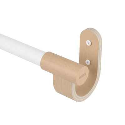 Umbra Bellwood White and Natural Expandable 1" Curtain Rod - 42"-120" | Tringle à rideaux extensible Bellwood de Umbra blanche et naturelle de 1 po - 42 po à 120 po