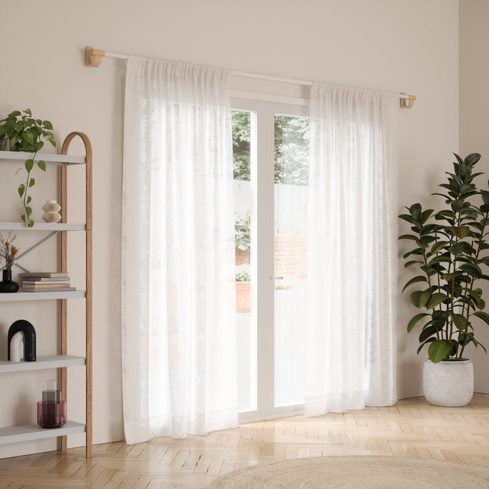  Tringle à rideaux extensible Bellwood de Umbra blanche et naturelle de 1 po - 42 po à 120 po