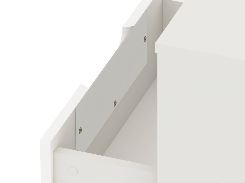 Table de nuit Rockefeller de Manhattan Comfort de style moderne du milieu du 20e siècle avec tiroir - blanche