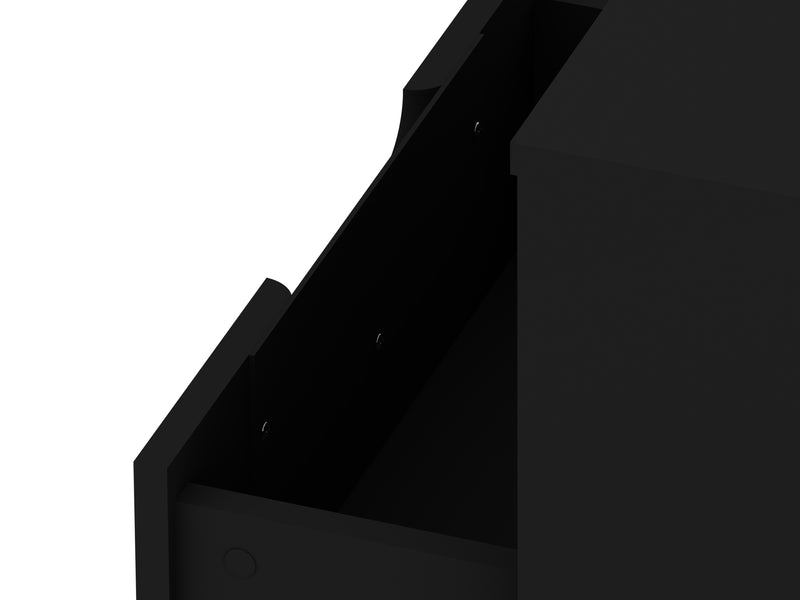 Table de nuit Rockefeller de Manhattan Comfort de style moderne du milieu du 20e siècle avec tiroir - noire