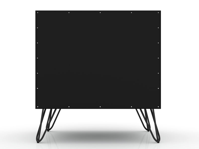 Table de nuit Rockefeller de Manhattan Comfort de style moderne du milieu du 20e siècle avec tiroir - noire