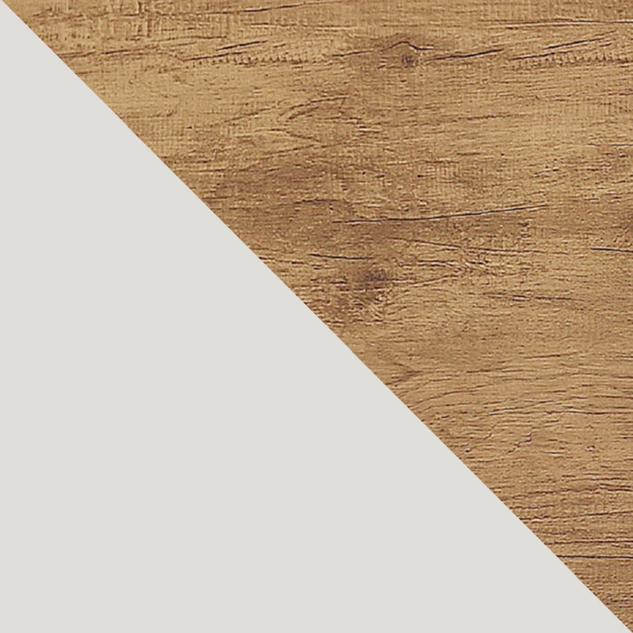 Table de nuit Rockefeller de Manhattan Comfort de style moderne du milieu du 20e siècle avec tiroir - blanc cassé et naturelle