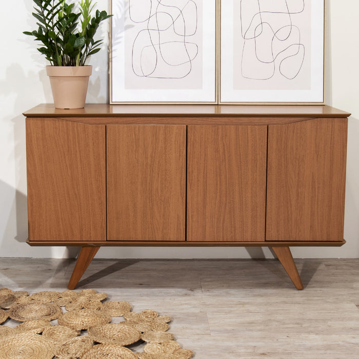 Desserte Tudor de Manhattan Comfort de 53,15 po avec 4 tablettes - crème d'érable