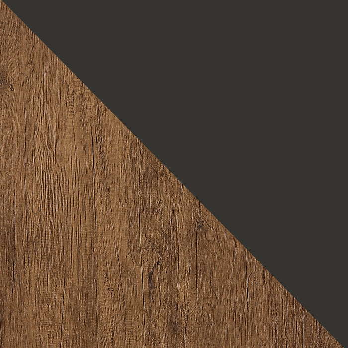 Table de nuit Rockefeller de Manhattan Comfort de style moderne du milieu du 20e siècle avec 2 tiroirs - gris texturé