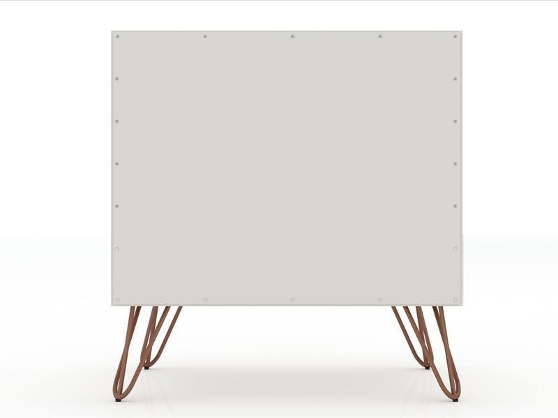 Table de nuit Rockefeller de Manhattan Comfort de style moderne du milieu du 20e siècle avec 2 tiroirs