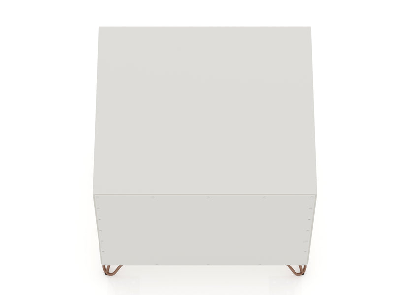 Table de nuit Rockefeller de Manhattan Comfort de style moderne du milieu du 20e siècle avec 2 tiroirs