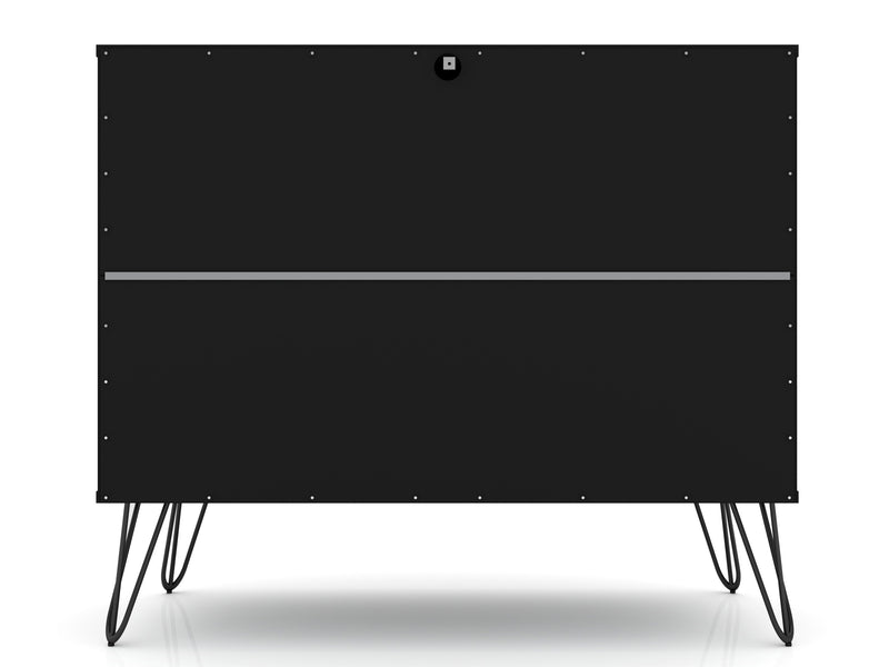 Commode Rockefeller de Manhattan Comfort de style moderne du milieu du 20e siècle avec 3 tiroirs - noire