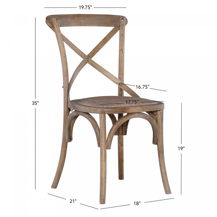 Chaise d’appoint de salle à manger Bentwood grise - ensemble de 2