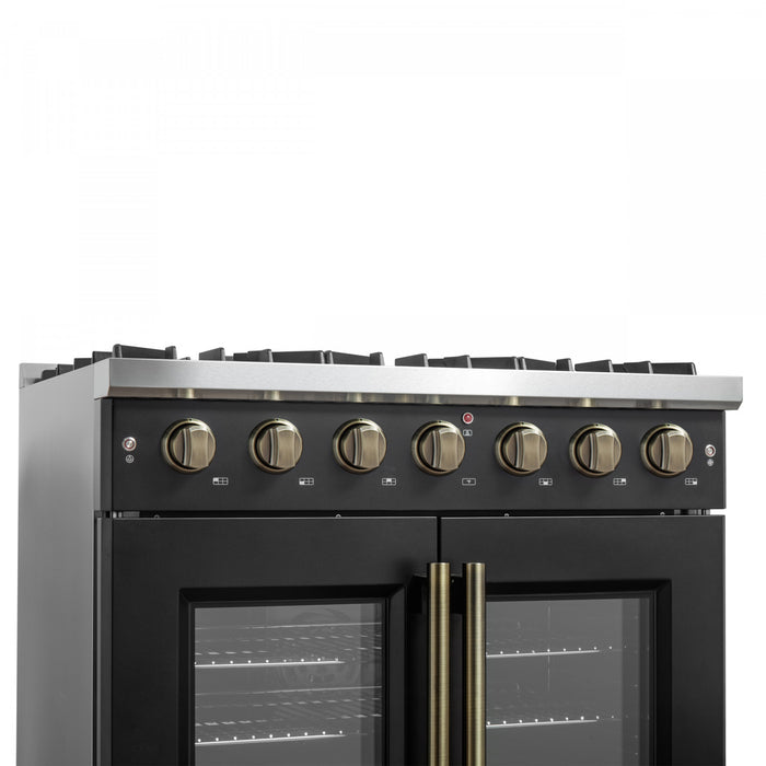 Cuisiniere a gaz noire Galiano 36 pouces, 4,32 pi³ – FFSGS6444-36BLK