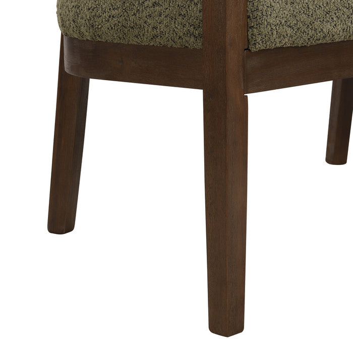 Rattan Causeuse Rembourree en Rotin 47.5 po avec Dossier Tisse Main, Vert, Noyer