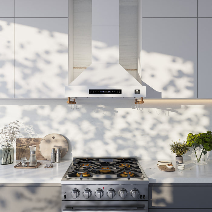 Hotte de cuisiniere murale Venezia de 30 po, blanc-FRHWM5503-30WHT