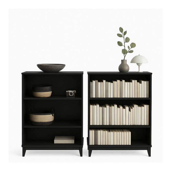 Modulr Bibliotheque A 2 Tablettes Reglables – Chene Noir