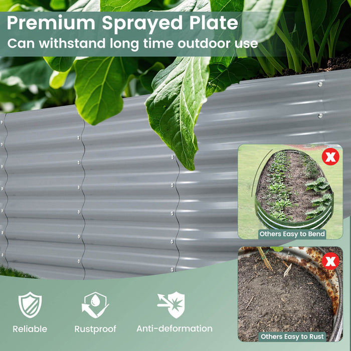 Costway 2 Pcs Souleve Kit De Lit De Jardin Planter Souleve Boites De Jardin Exterieures 65\" X 32\" X 24\" Gris