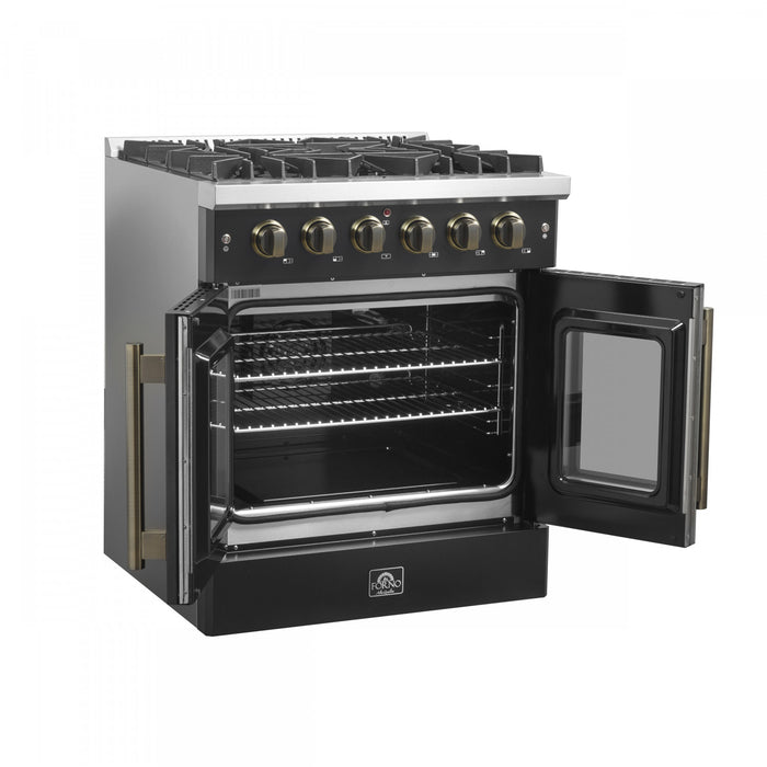 Cuisiniere a gaz noire Galiano 30 pouces, 4,32 pi³ – FFSGS6444-30BLK