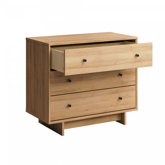 Finnley Table De Nuit A 3 Tiroirs – Chene Naturel