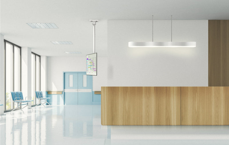 Support mural de plafond reglable en hauteur Kanto CM600 pour televiseurs de 40 a 80 pouces, noir