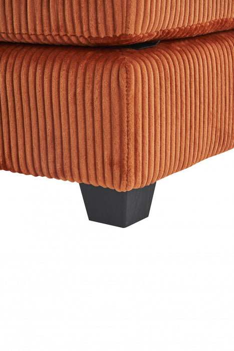 Liam Canape d'interieur moderne en velours cotele 46,9\" avec 2 coussins moelleux, Orange