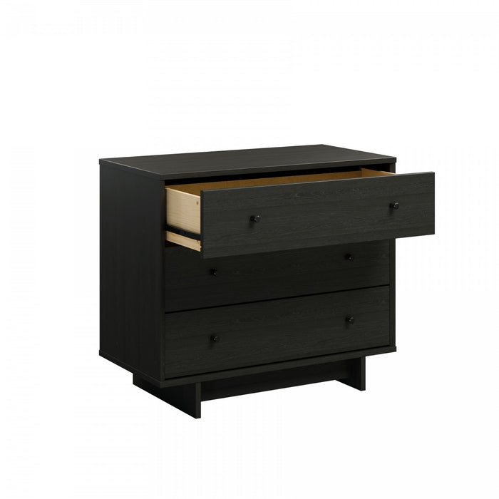 Finnley Table De Nuit A 3 Tiroirs – Chene Noir