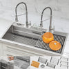 MultiSINK 45 in. Dual Mounted 3-Level Workstation Kitchen Sink, Faucets,Glass Rinser,Stainless Steel- J-WP31 Laundry Combo | Evier poste de travail MultiSINK 45 po, double pose, 3 niveaux, robinets, rince-verre, inox - J-WP31