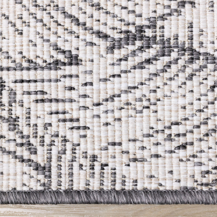 Carpette Brooke à motif de feuilles pour l'extérieur - 5 pi 3 po x 7 pi 7 po