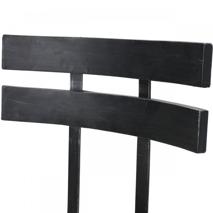 Tabouret De Bar Denise Avec Siège En Bois Pivotant Et Réglable, Structure Métallique - Noir Antique