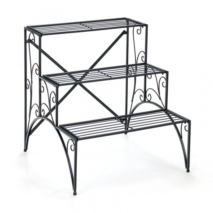 Costway 3 Etage Escalier Style Metal Plante Stand Etagere Jardin Pot De Fleurs Etagere D'affichage