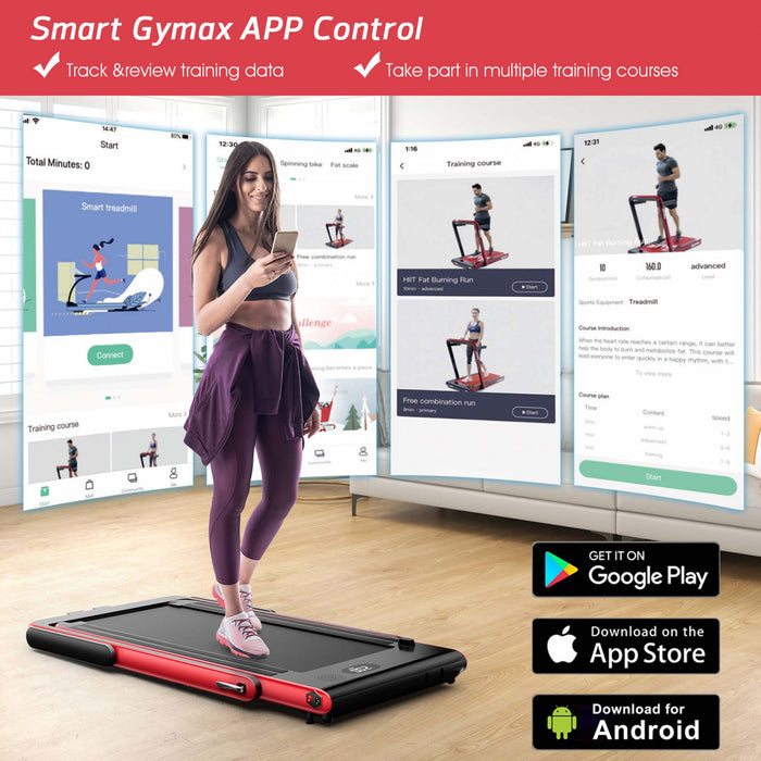 Tapis De Course Pliable 2 En 1superfit – Moteur 2,25 Cv – Double Ecran – Haut-parleur Bluetooth